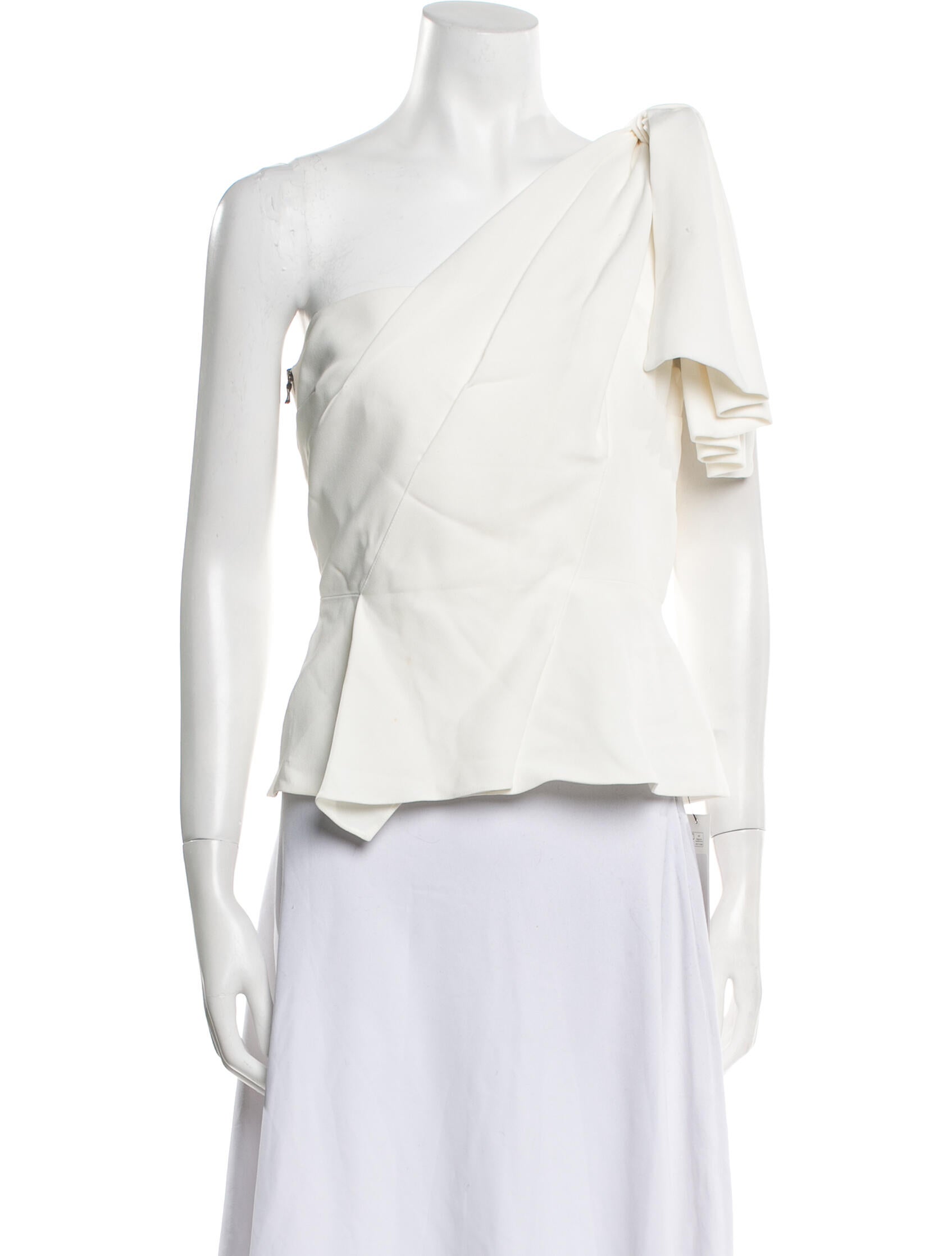 Roland Mouret One-Shoulder Sleeveless Crop Top