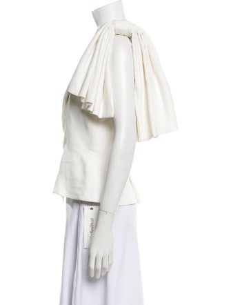 Roland Mouret One-Shoulder Sleeveless Crop Top