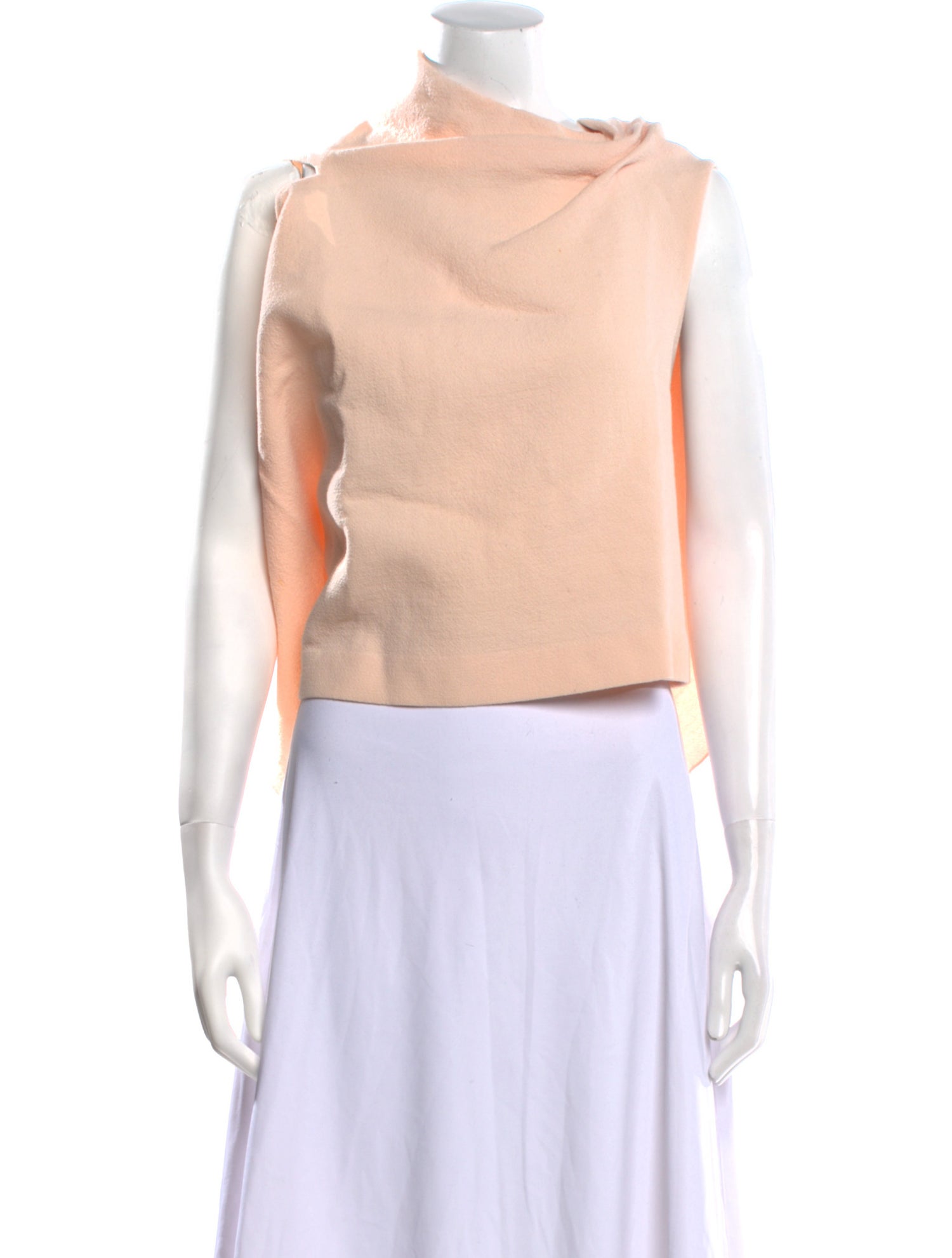 Roland Mouret Wool Cowl Neck Crop Top