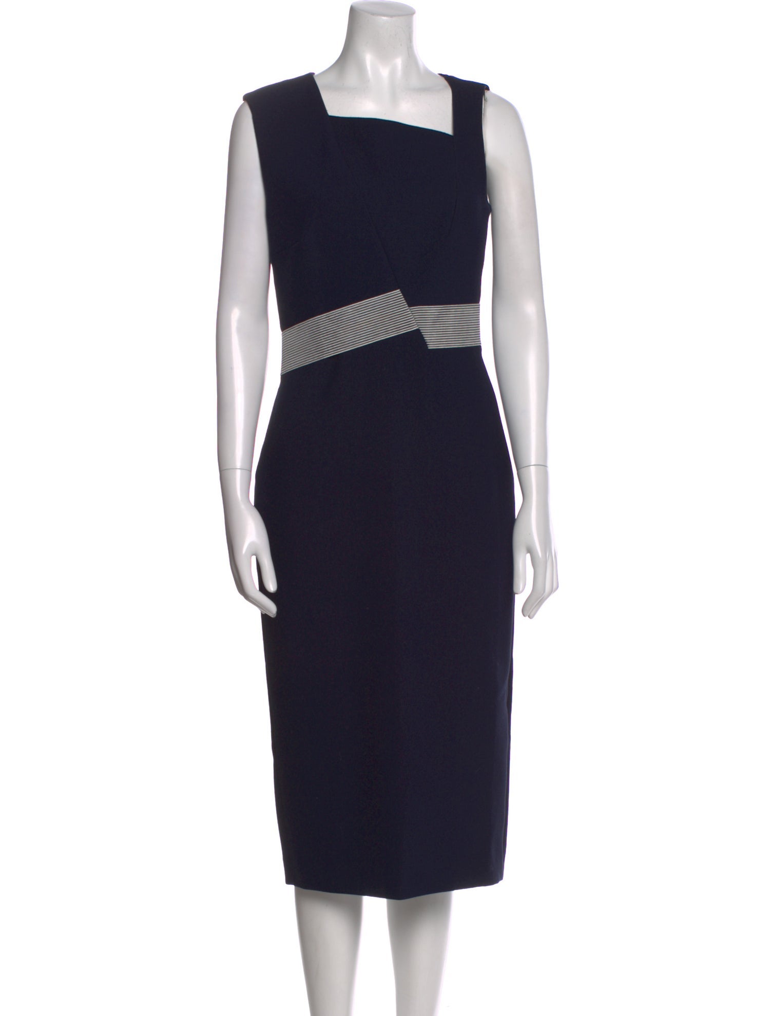 Roland Mouret Colorblock Pattern Midi Length Dress