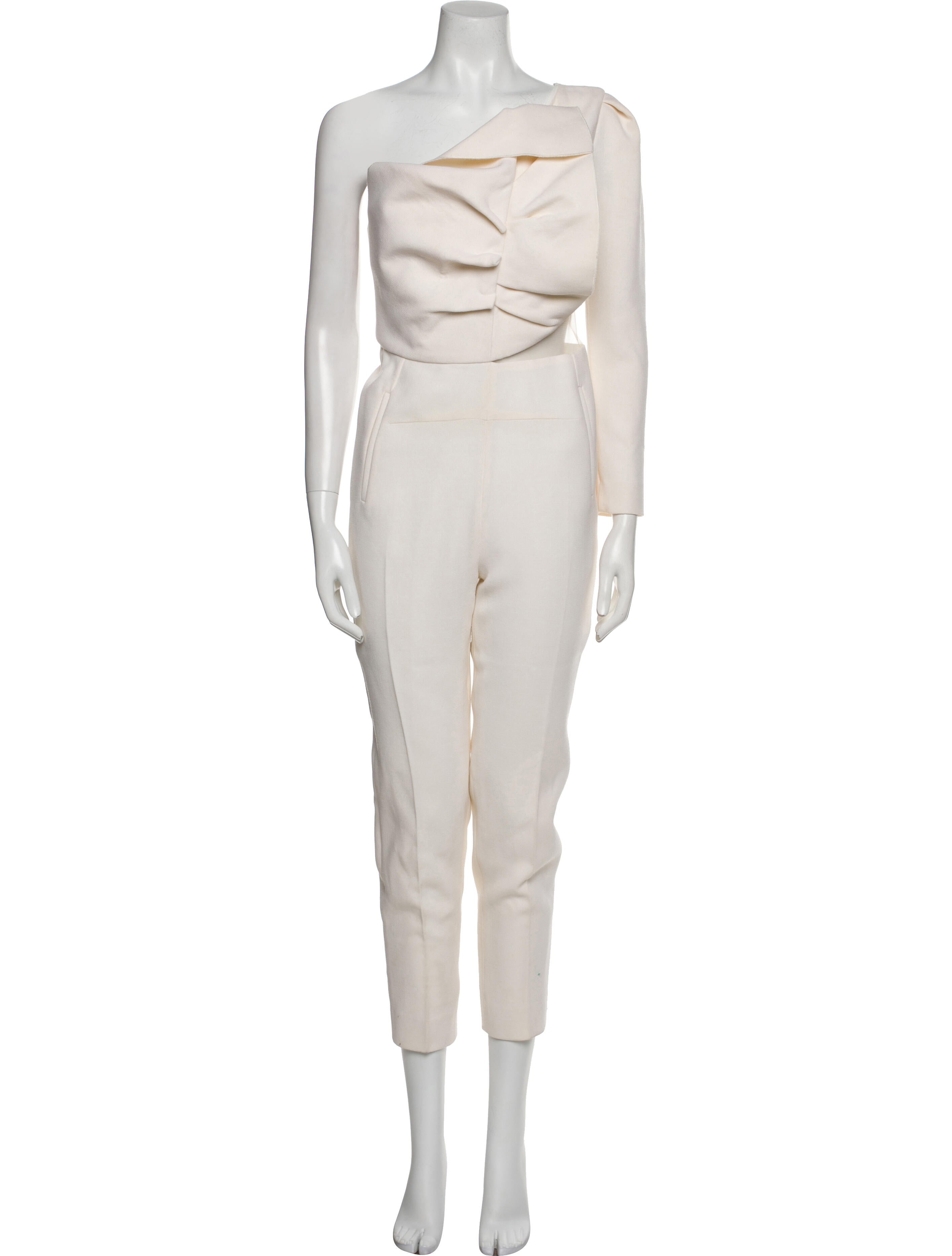 Roland Mouret Wool One-Shoulder Jumpsuit