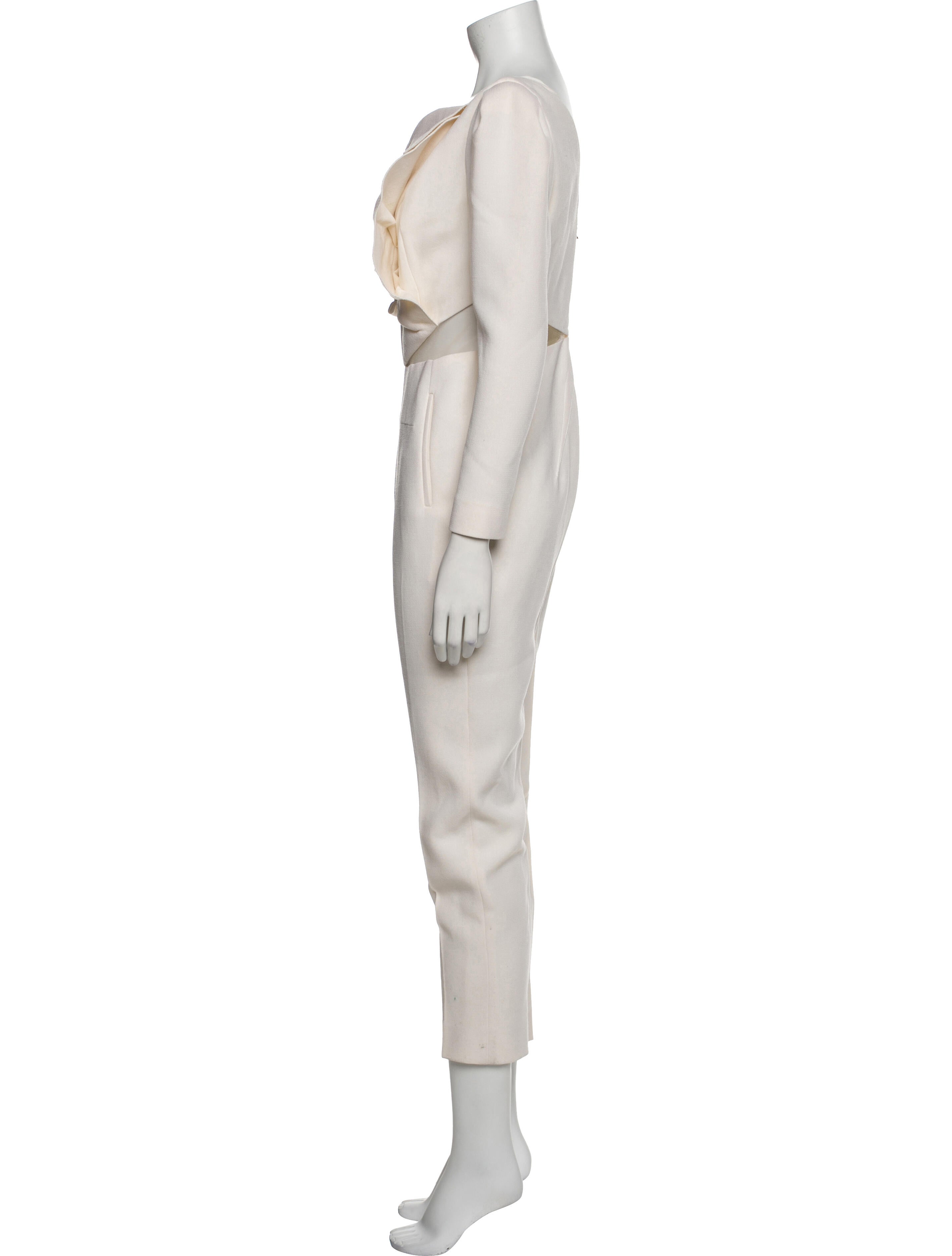 Roland Mouret Wool One-Shoulder Jumpsuit