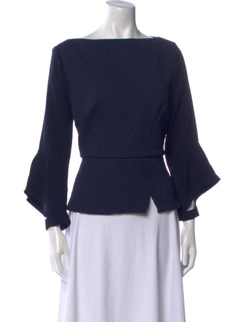 Roland Mouret Bateau Neckline Three-Quarter Sleeve Top