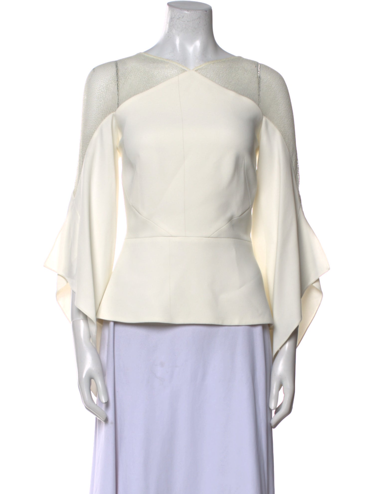 Roland Mouret V-Neck Three-Quarter Sleeve Blouse w/ Tags