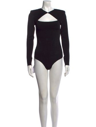 Roland Mouret Square Neckline Long Sleeve Bodysuit