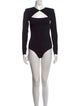 Roland Mouret Square Neckline Long Sleeve Bodysuit