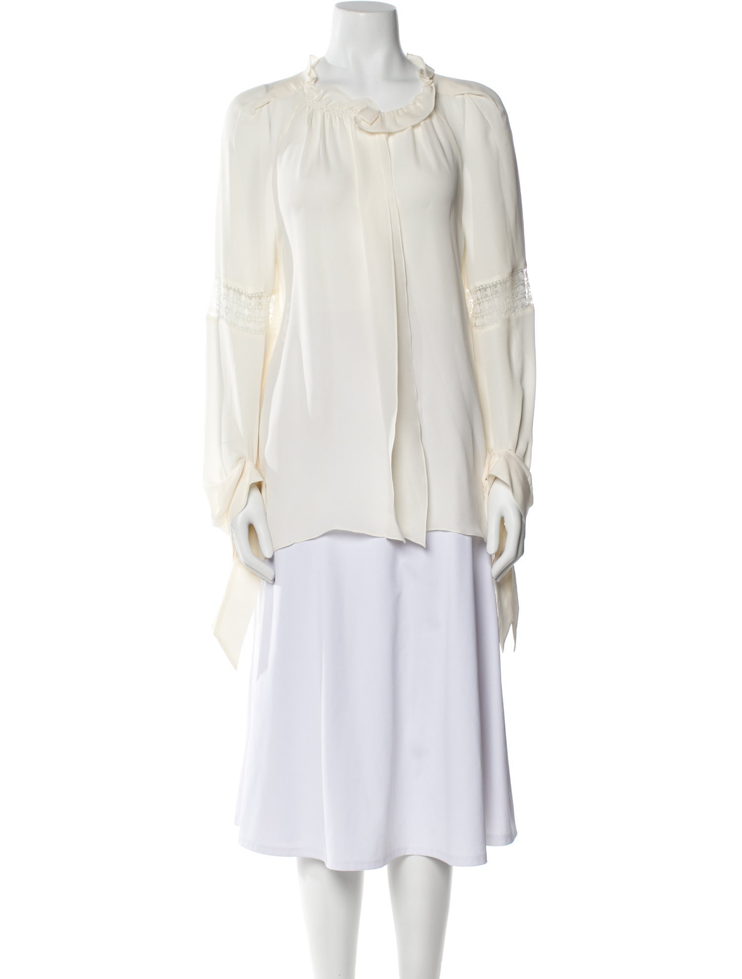 Roland Mouret Silk Mock Neck Blouse