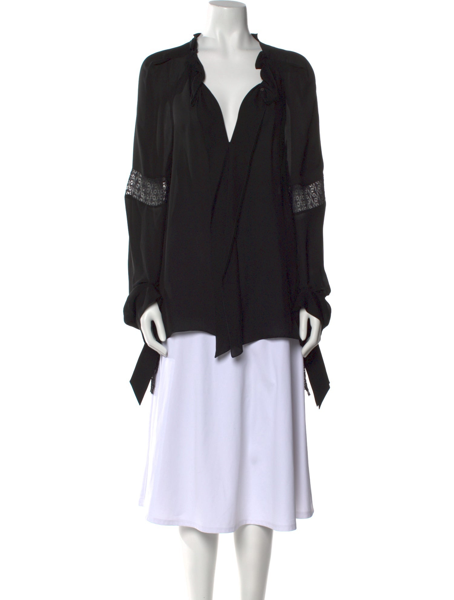 Roland Mouret Silk V-Neck Blouse