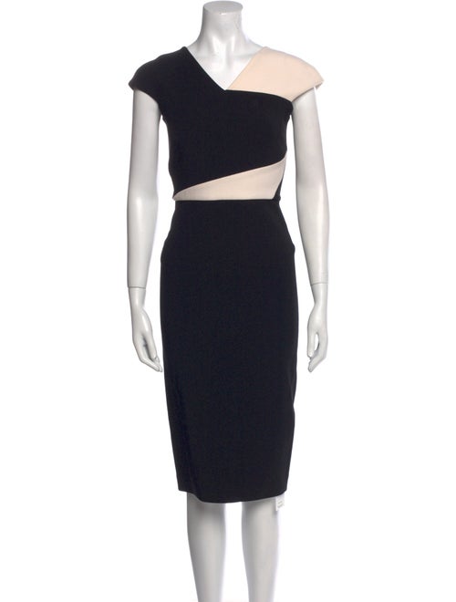 Roland Mouret Colorblock Pattern Midi Length Dress