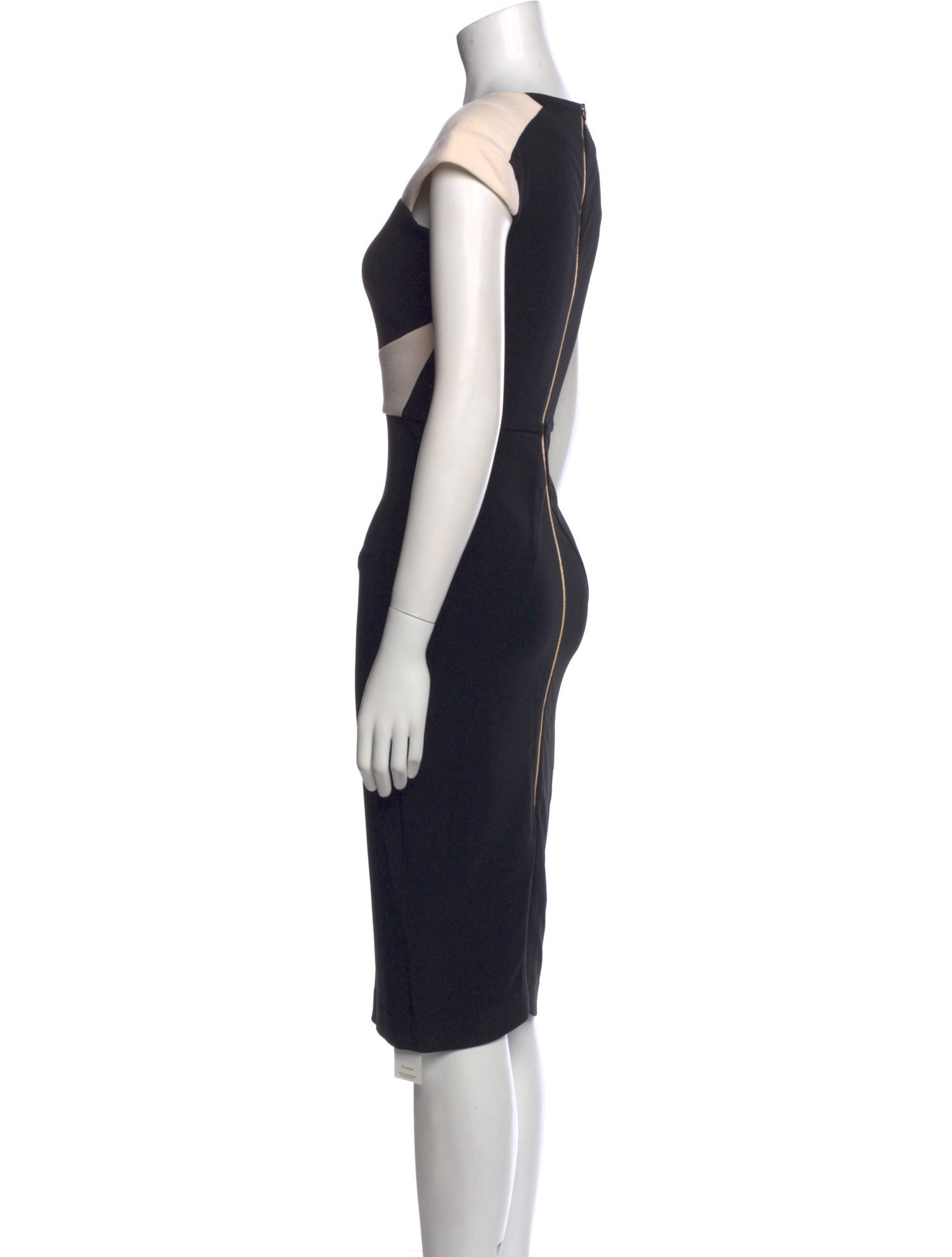 Roland Mouret Colorblock Pattern Midi Length Dress