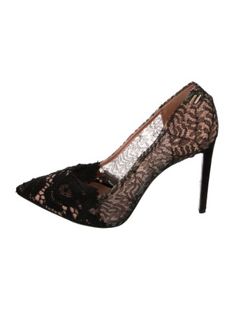Roland Mouret Leather Lace Pattern Pumps