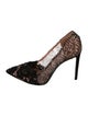 Roland Mouret Leather Lace Pattern Pumps