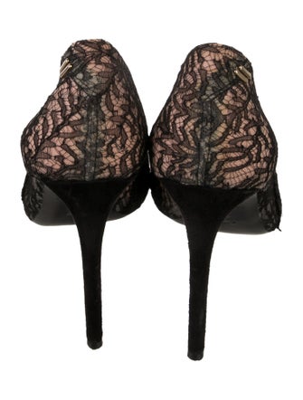 Roland Mouret Leather Lace Pattern Pumps