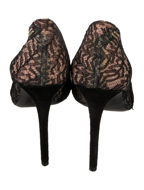 Roland Mouret Leather Lace Pattern Pumps