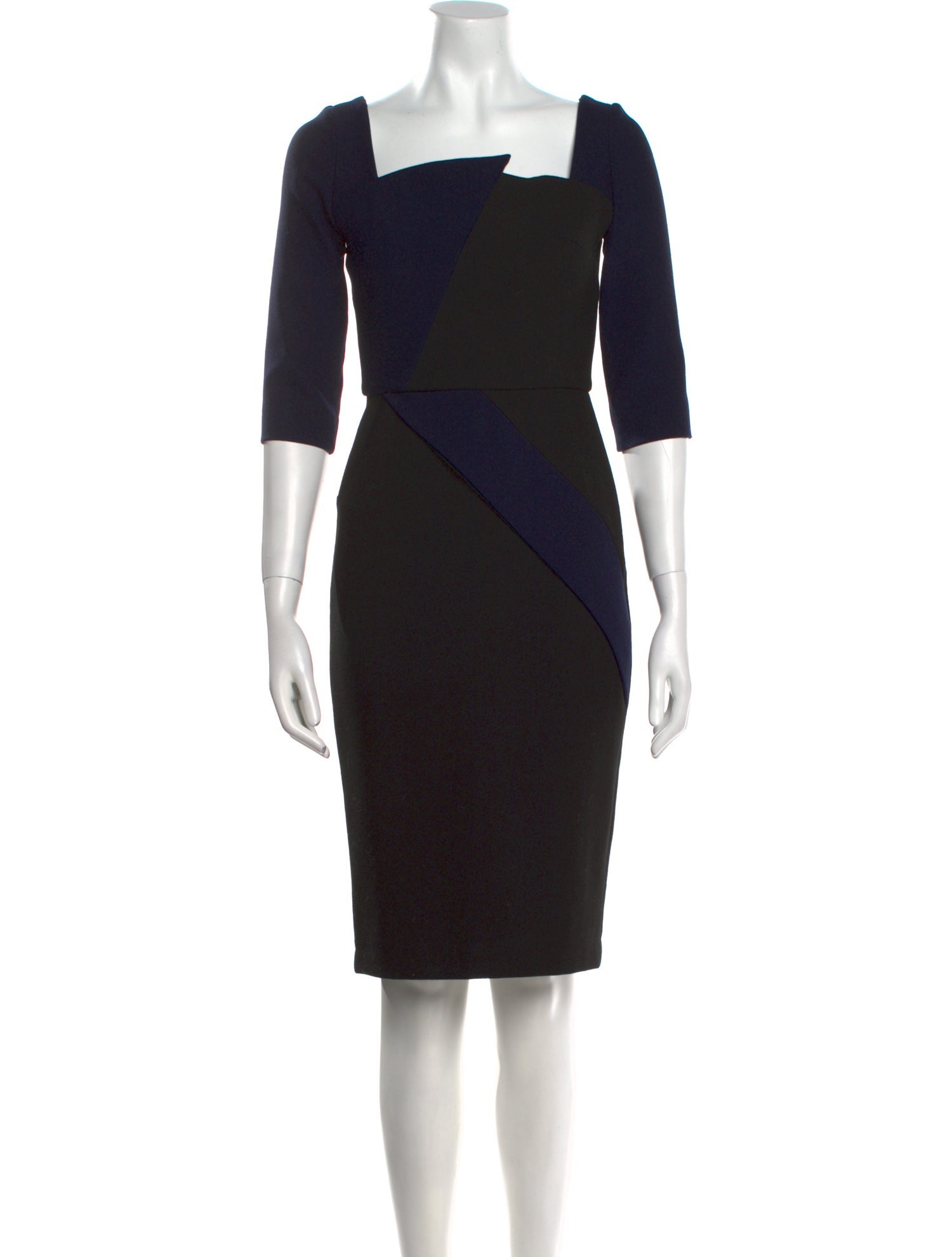 Roland Mouret Colorblock Pattern Knee-Length Dress