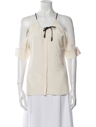 Roland Mouret Silk Tie Neck Blouse