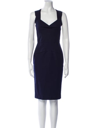 Roland Mouret V-Neck Knee-Length Dress