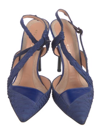 Roland Mouret Suede Floral Print Pumps