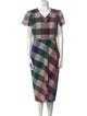 Roland Mouret Plaid Print Midi Length Dress