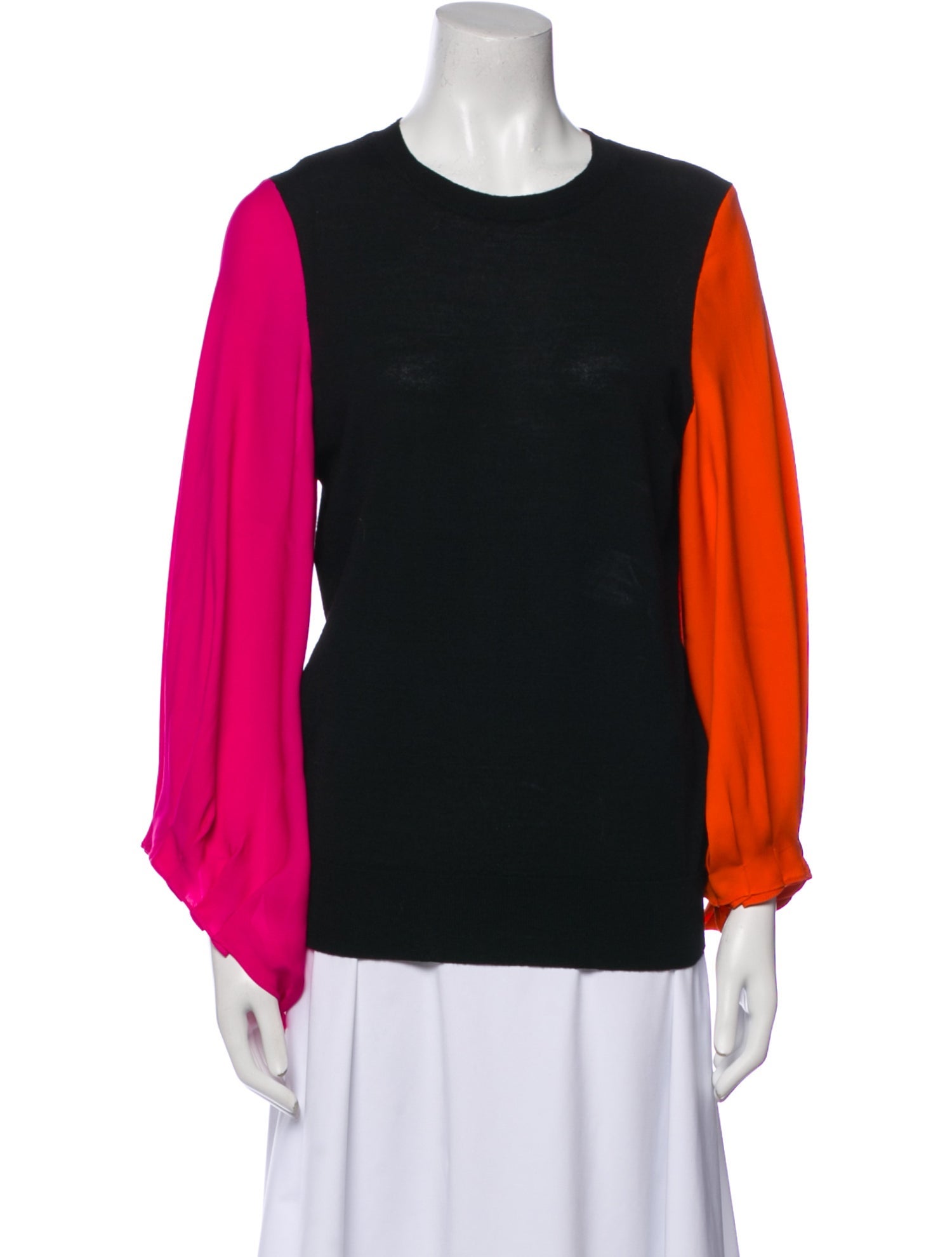 Roland Mouret Wool Colorblock Pattern Top