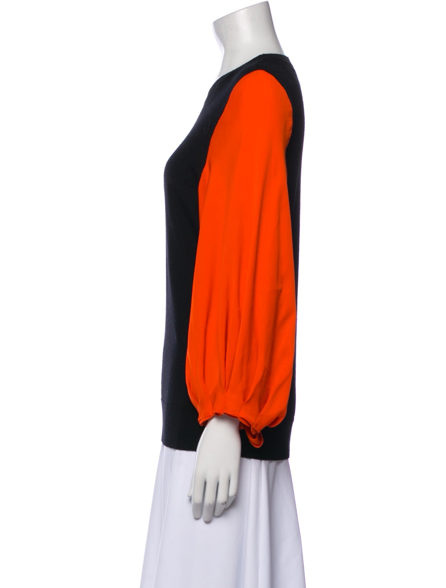 Roland Mouret Wool Colorblock Pattern Top