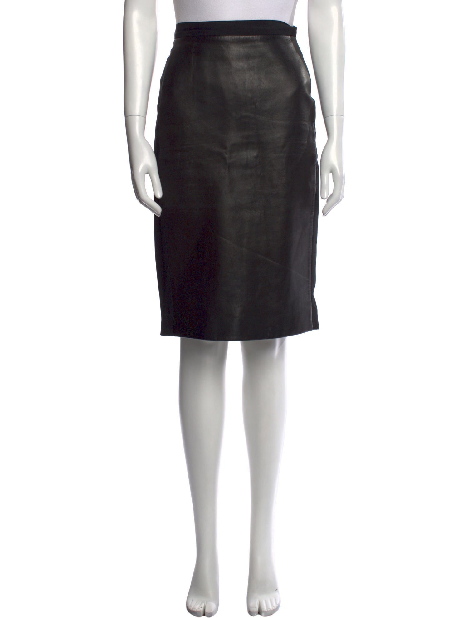 Roland Mouret Leather Trim Embellishment Knee-Length Skirt