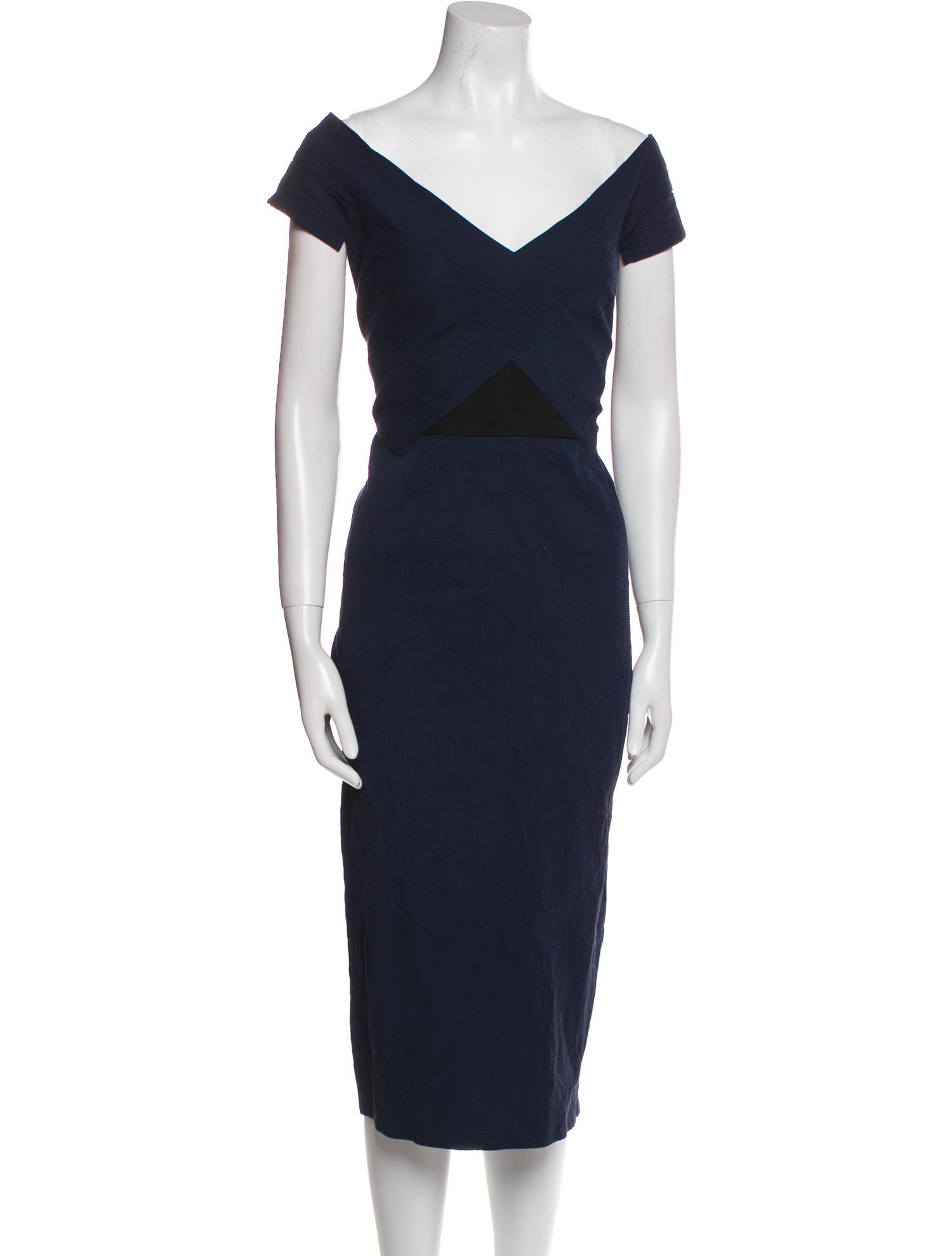 Roland Mouret V-Neck Midi Length Dress