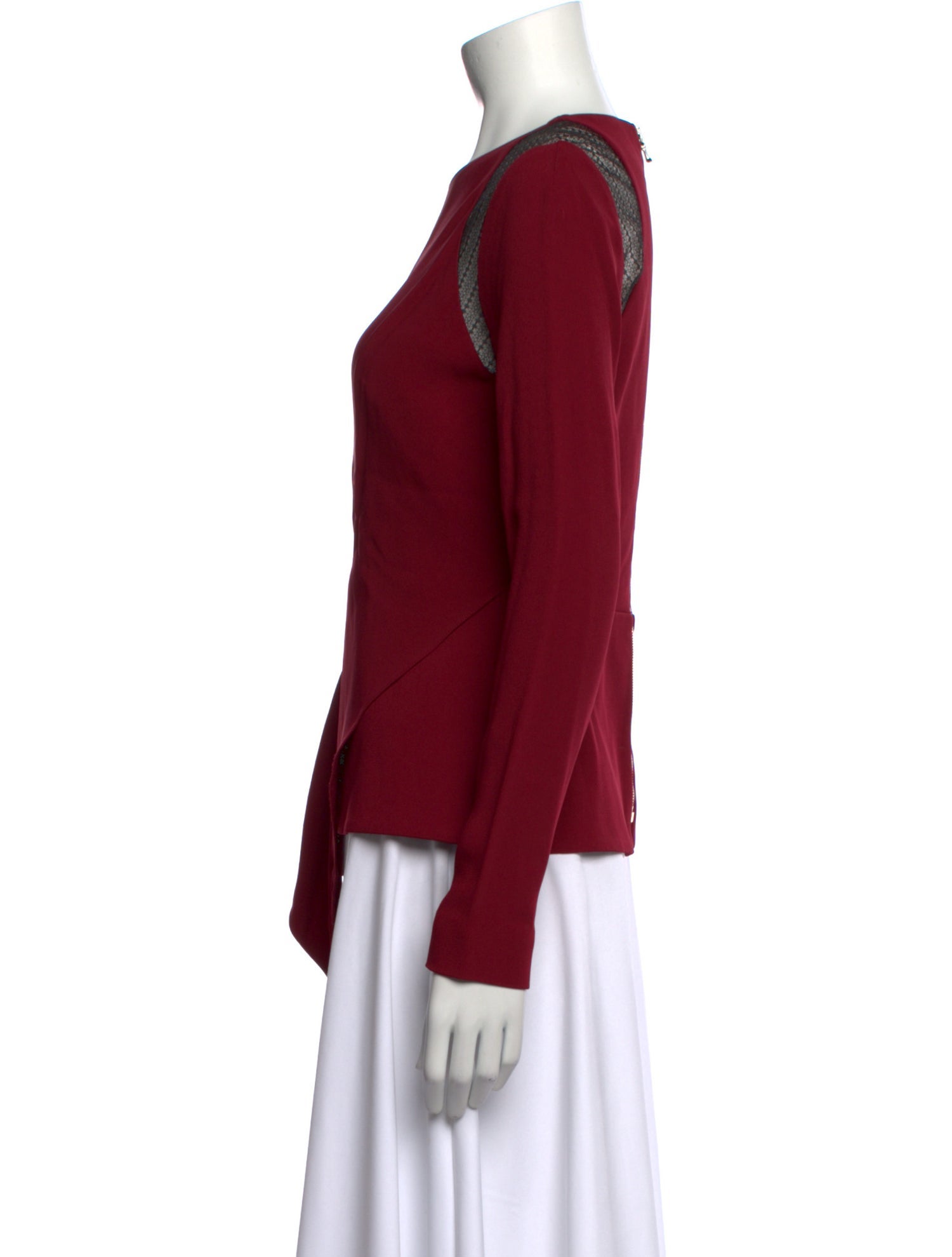 Roland Mouret Crew Neck Long Sleeve Blouse