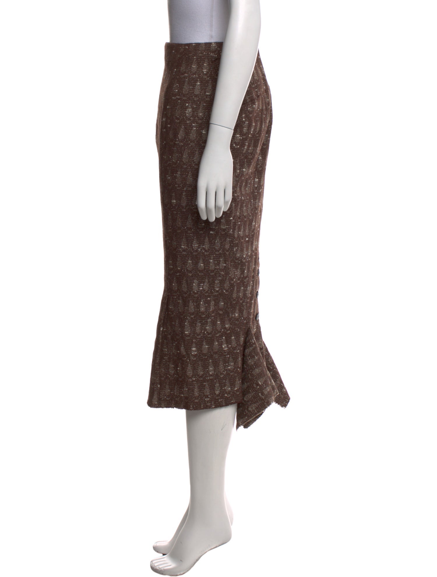 Roland Mouret Wool Midi Length Skirt