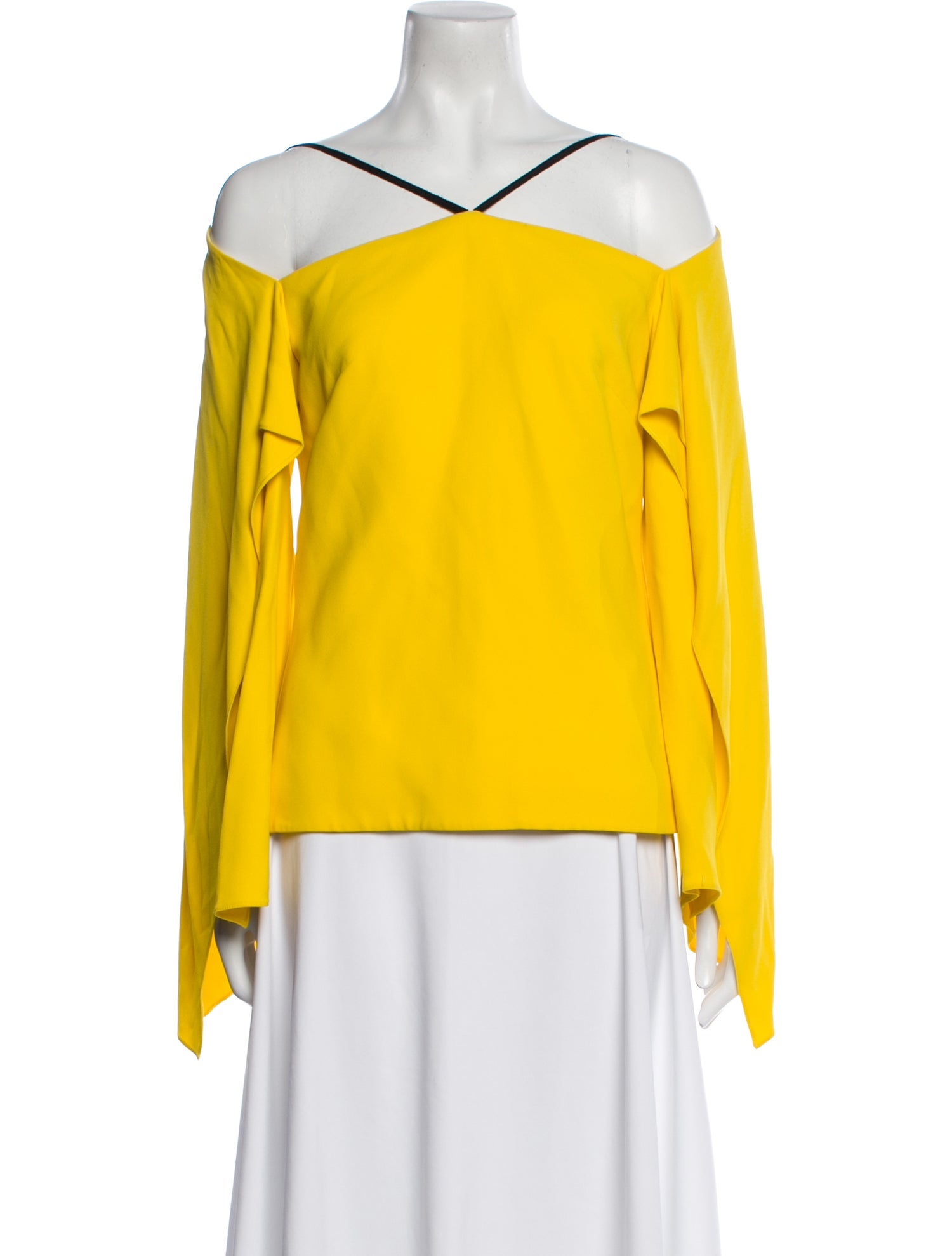 Roland Mouret V-Neck Long Sleeve Blouse