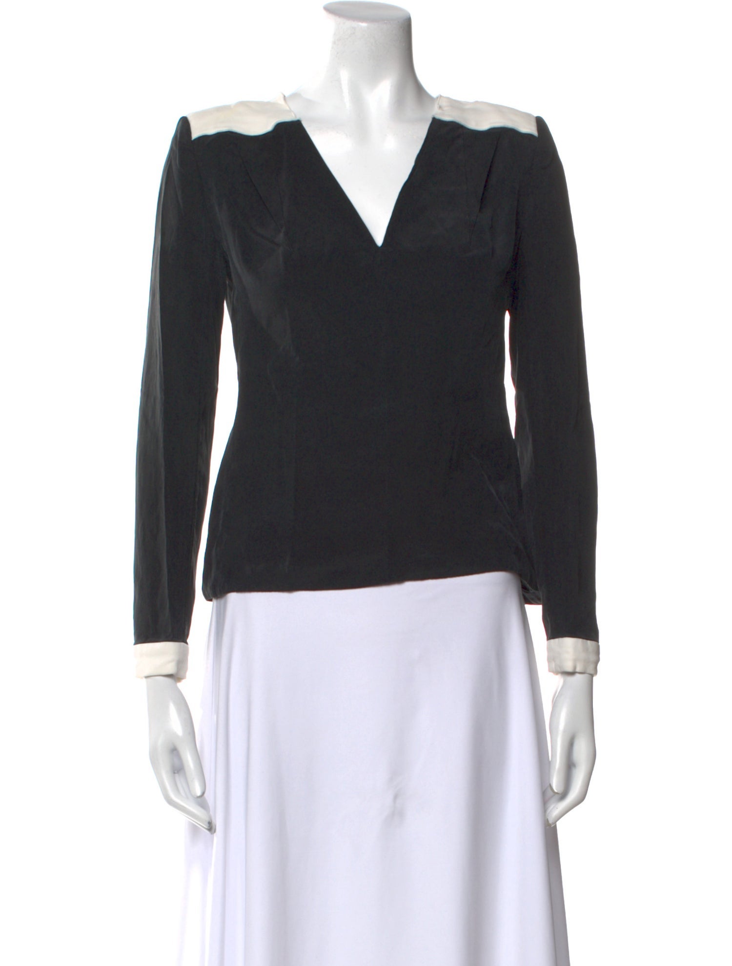 Roland Mouret Silk V-Neck Top