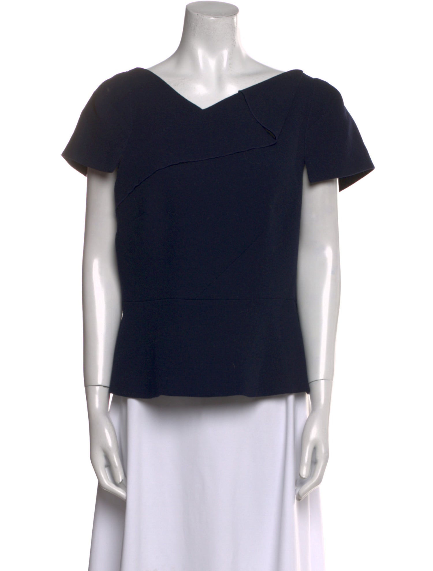 Roland Mouret Wool V-Neck Top