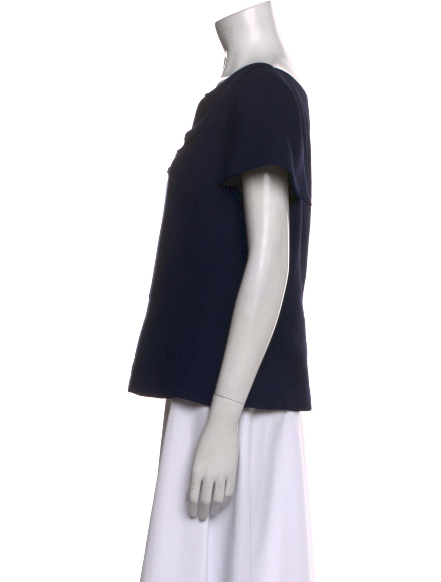 Roland Mouret Wool V-Neck Top