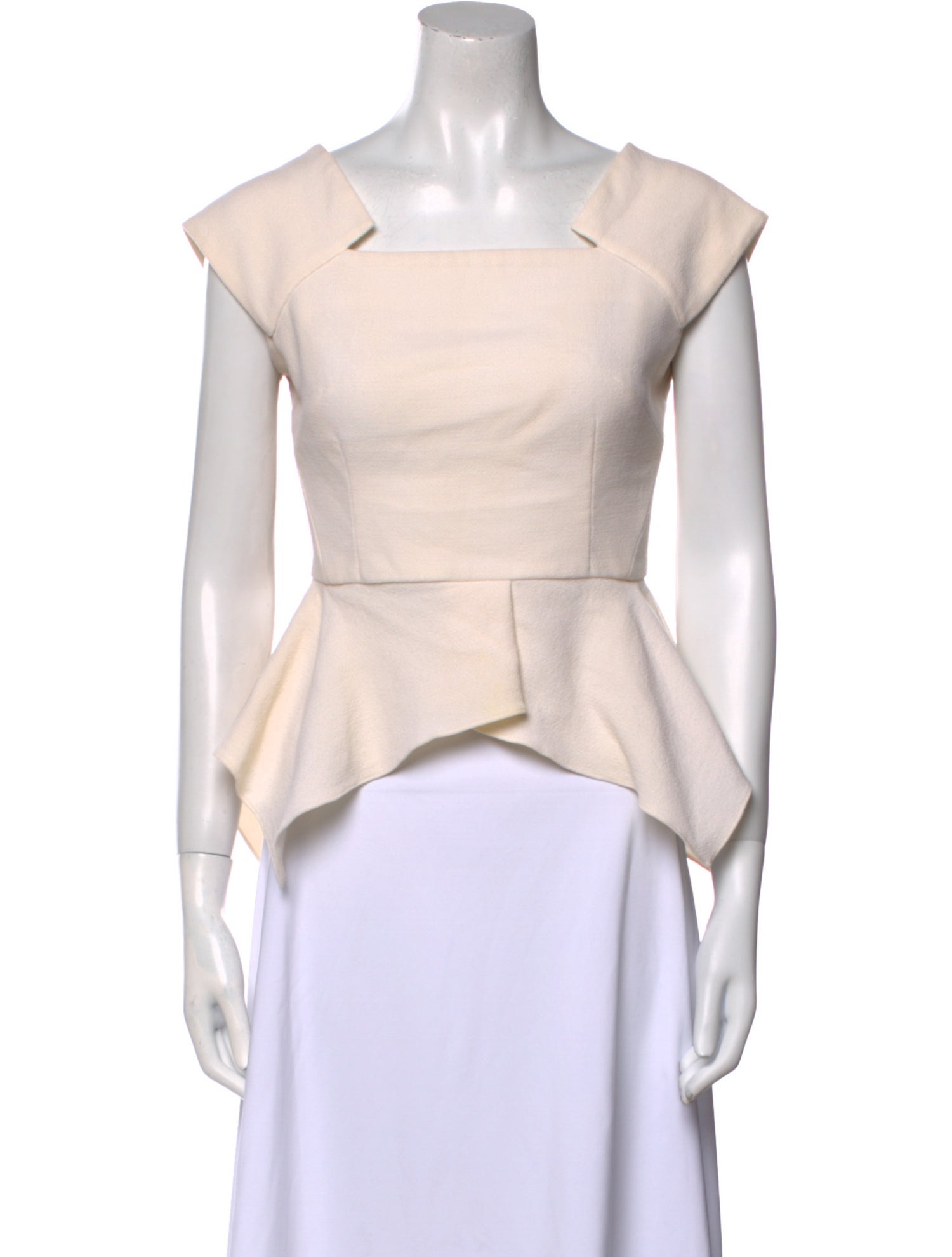 Roland Mouret Wool Square Neckline Crop Top