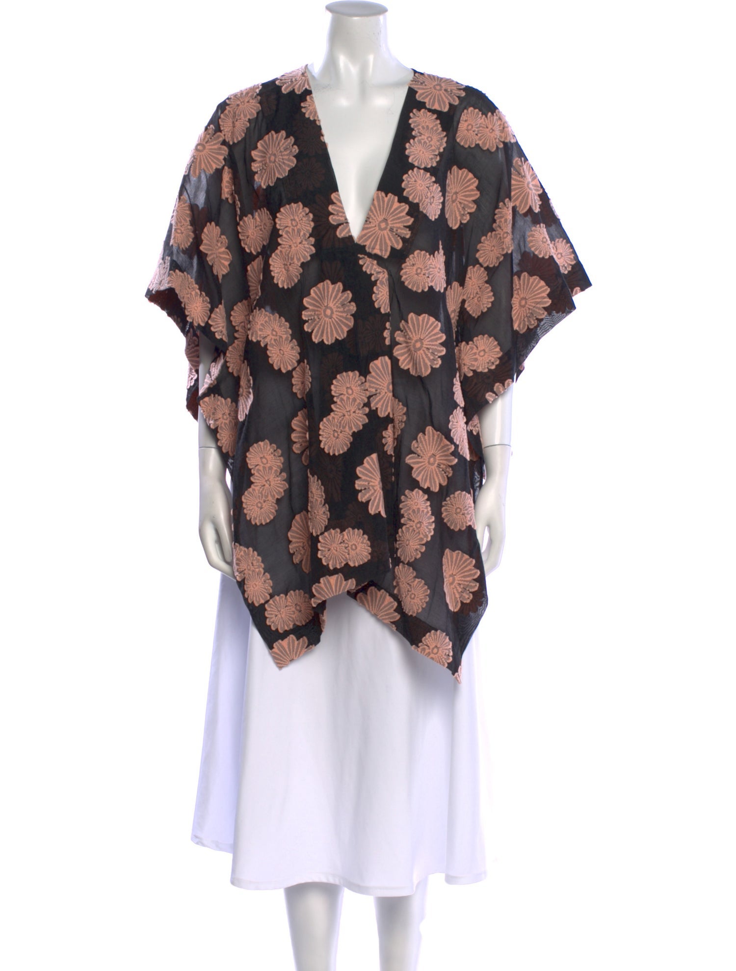 Roland Mouret Floral Print V-Neck Tunic