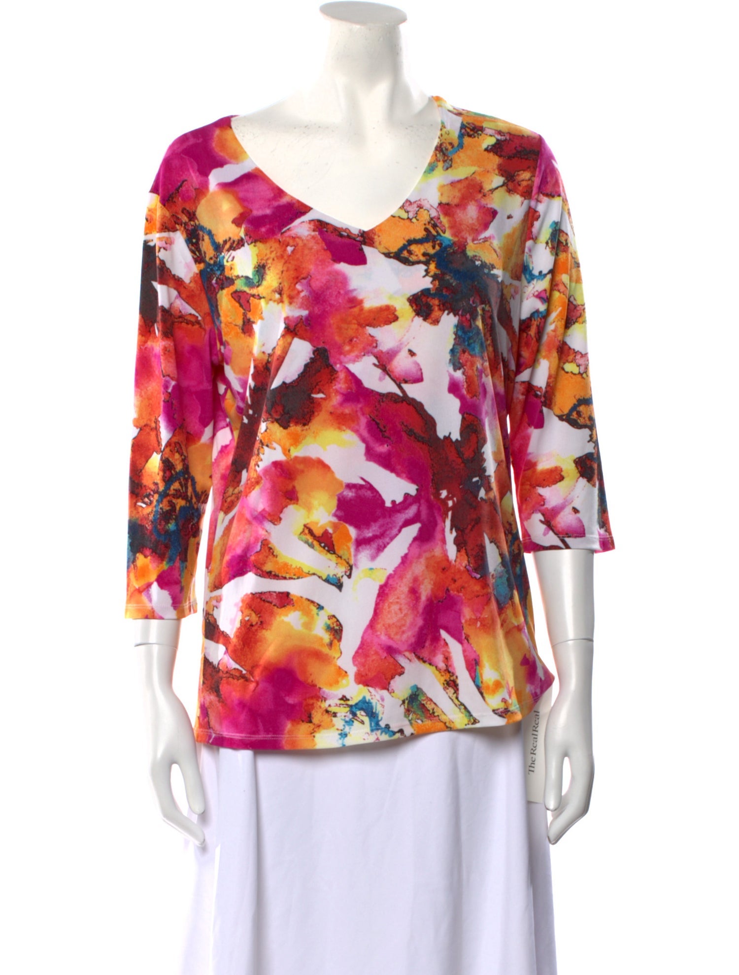 Rolls Royce Floral Print Scoop Neck Blouse