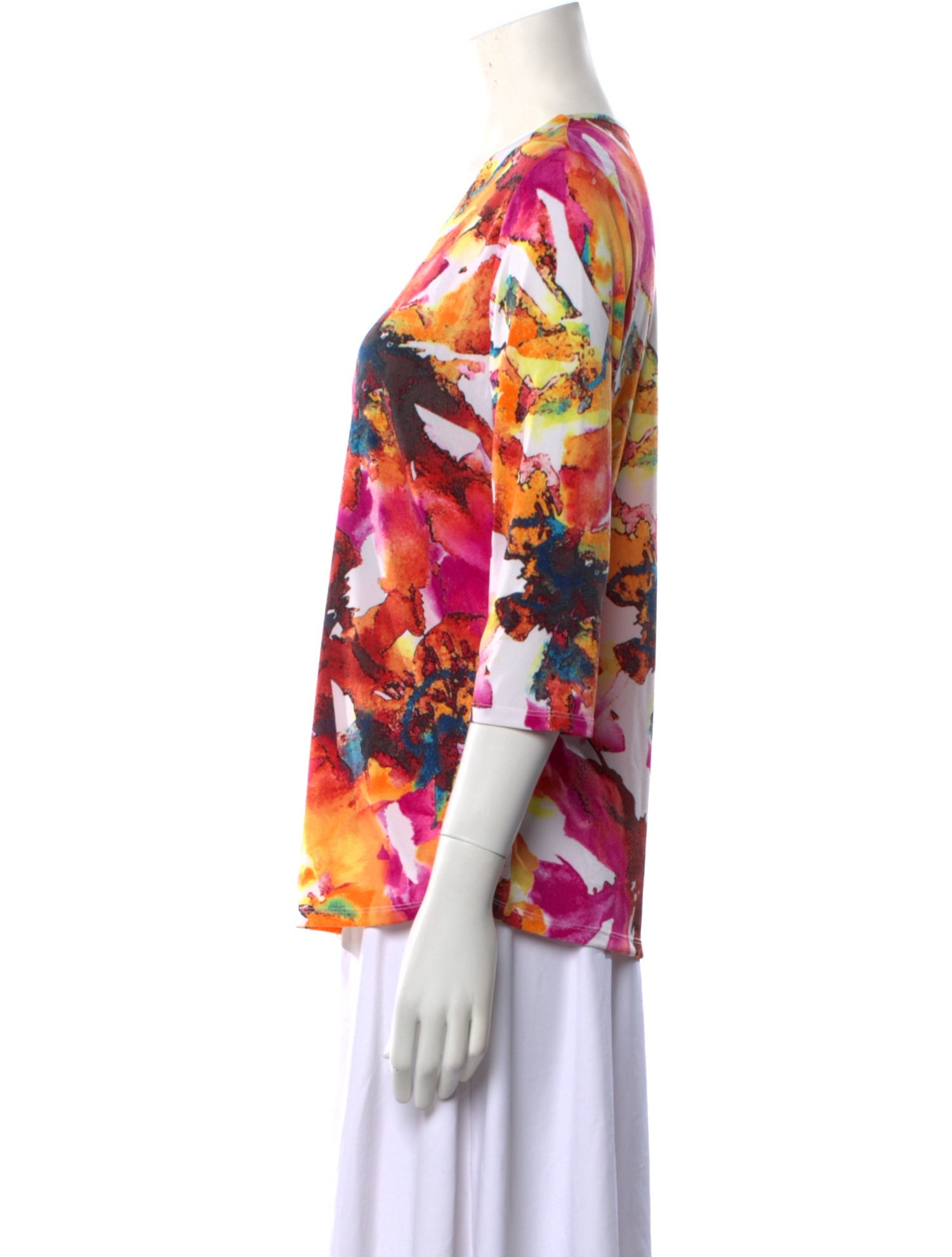 Rolls Royce Floral Print Scoop Neck Blouse