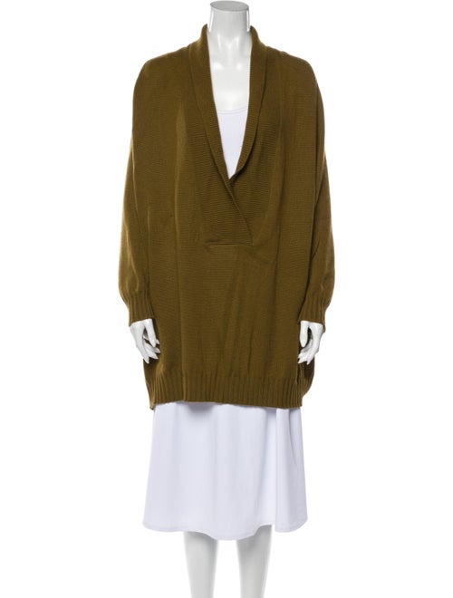 Romeo Gigli Cashmere Plunge Neckline Sweater Green