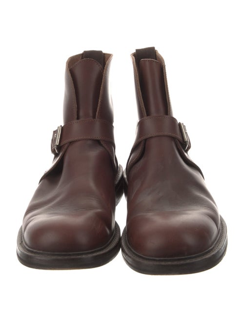 Romeo Gigli Embossed Leather Embroidered Accent Boots