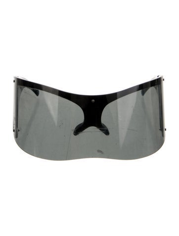 Pre-owned Romeo Gigli Vintage 2006 Shield Sunglasses In Black