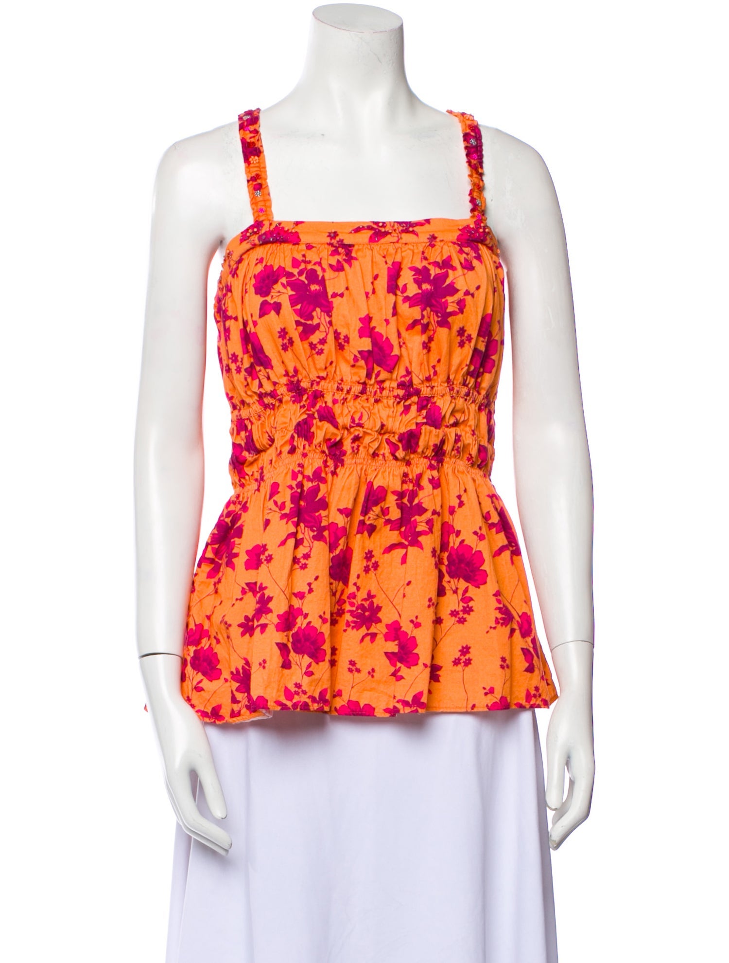 Roopa Floral Print Square Neckline Top