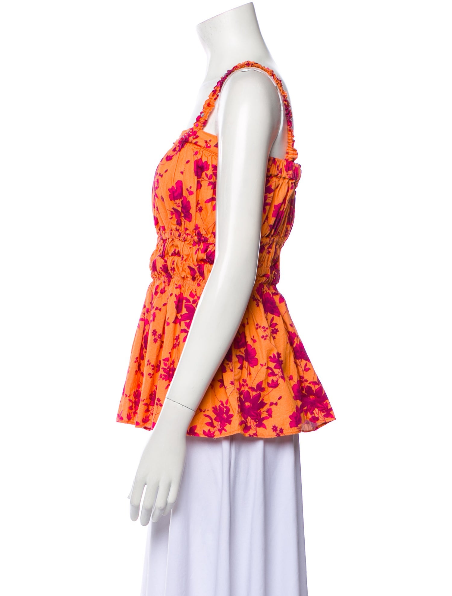 Roopa Floral Print Square Neckline Top