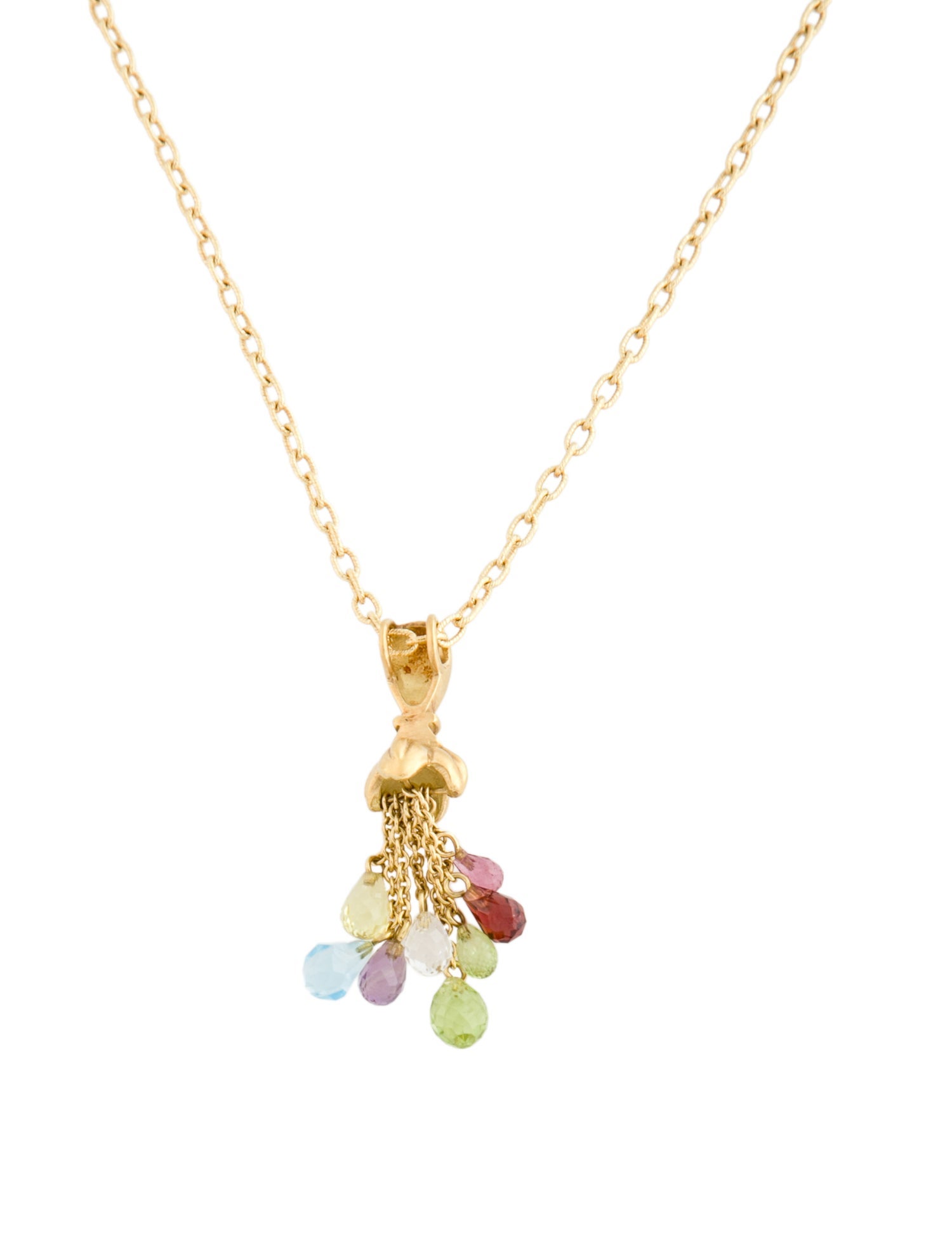 Robin Rotenier 18K Multistone Briolette Pendant Necklace