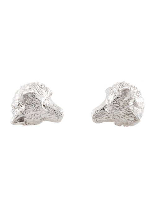 Robin Rotenier Wolf Head Cufflinks