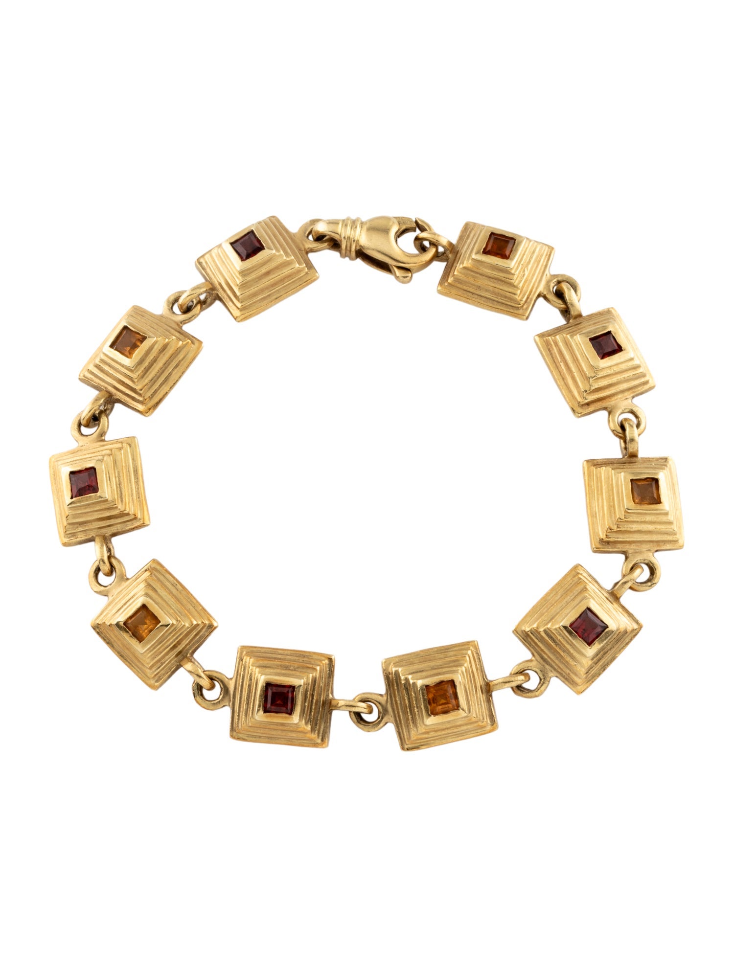 Robin Rotenier 18K Citrine & Garnet Link Bracelet