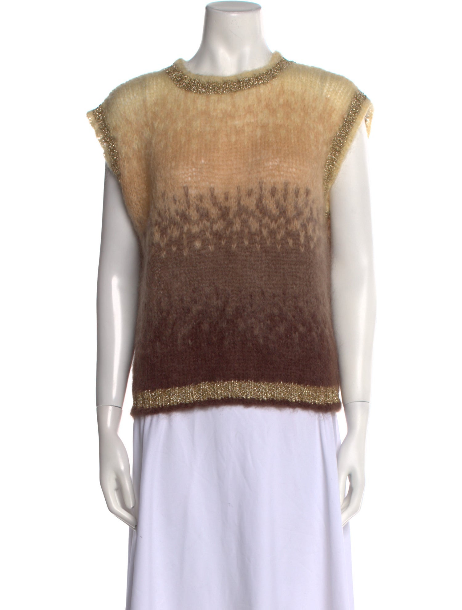 Rose Carmine Kid Mohair Printed Sweater