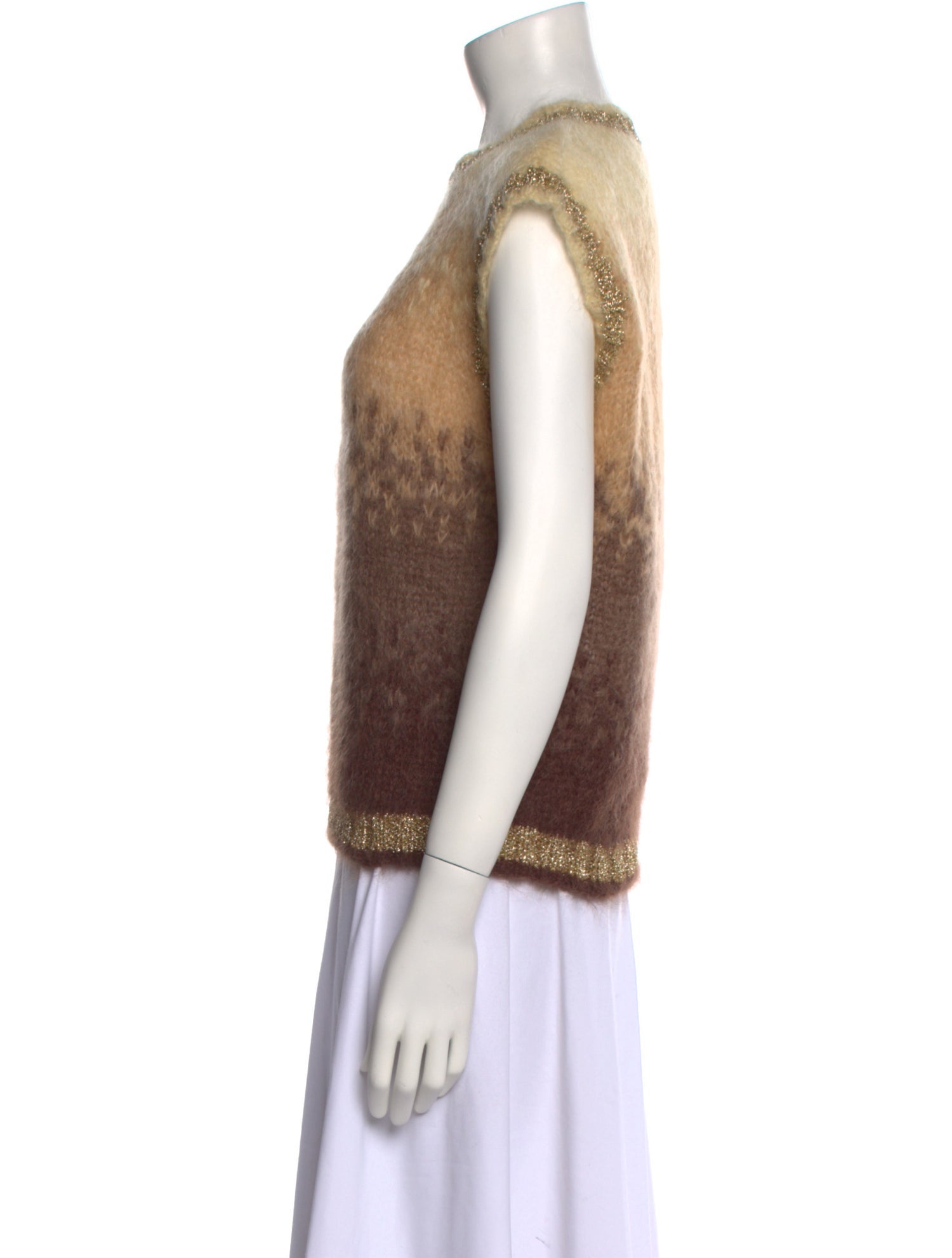 Rose Carmine Kid Mohair Printed Sweater