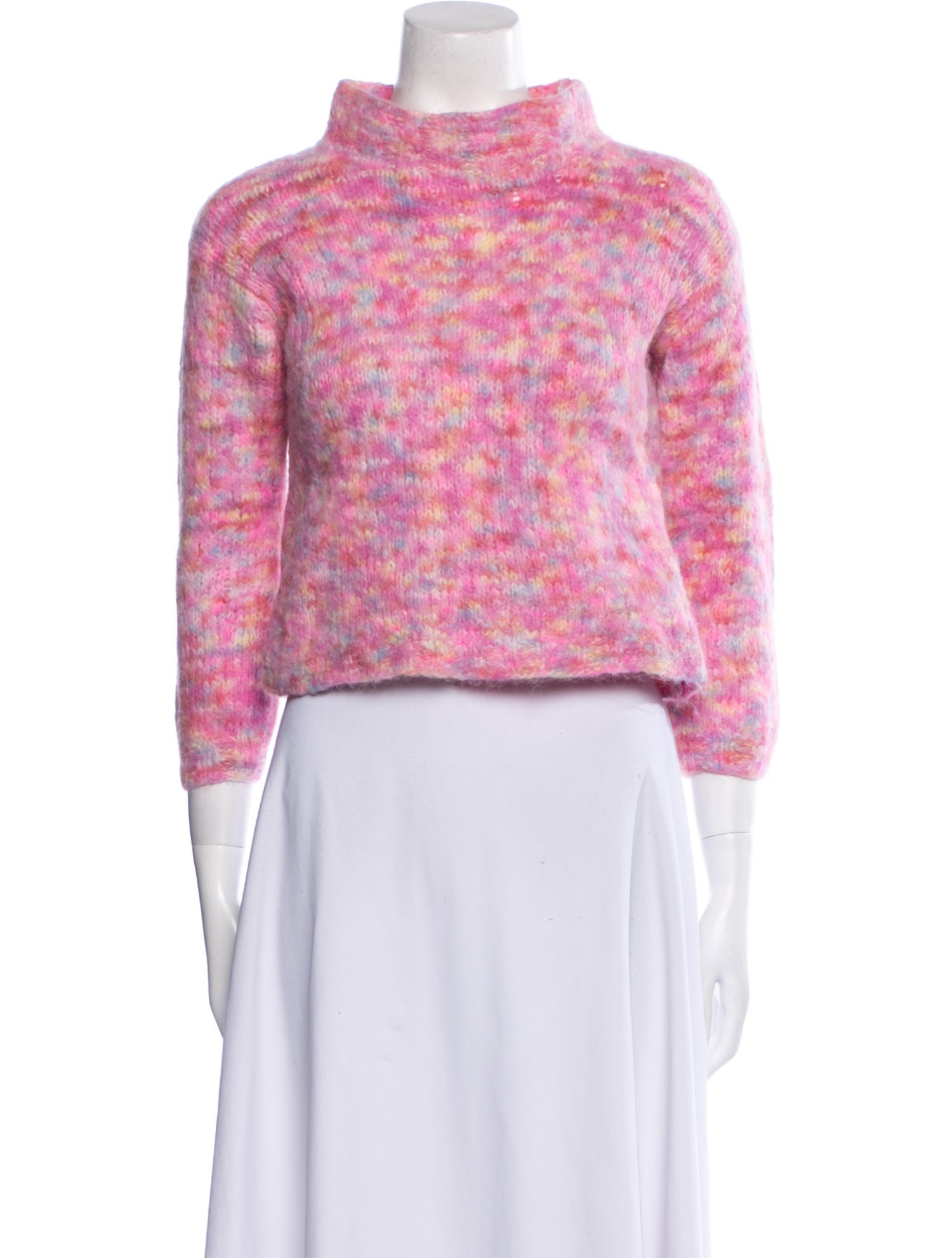 Rose Carmine Alpaca Printed Sweater