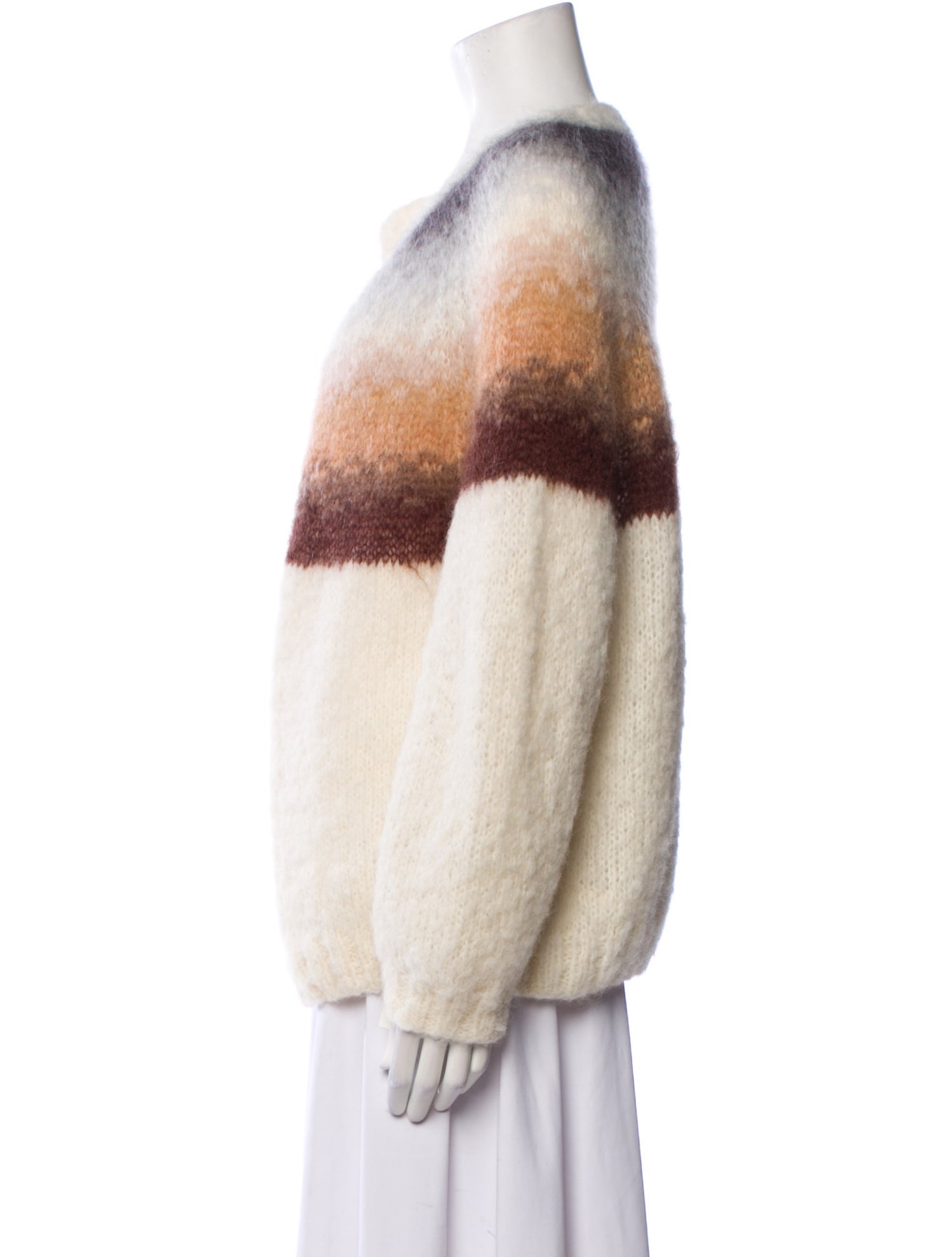 Rose Carmine Alpaca Striped Sweater