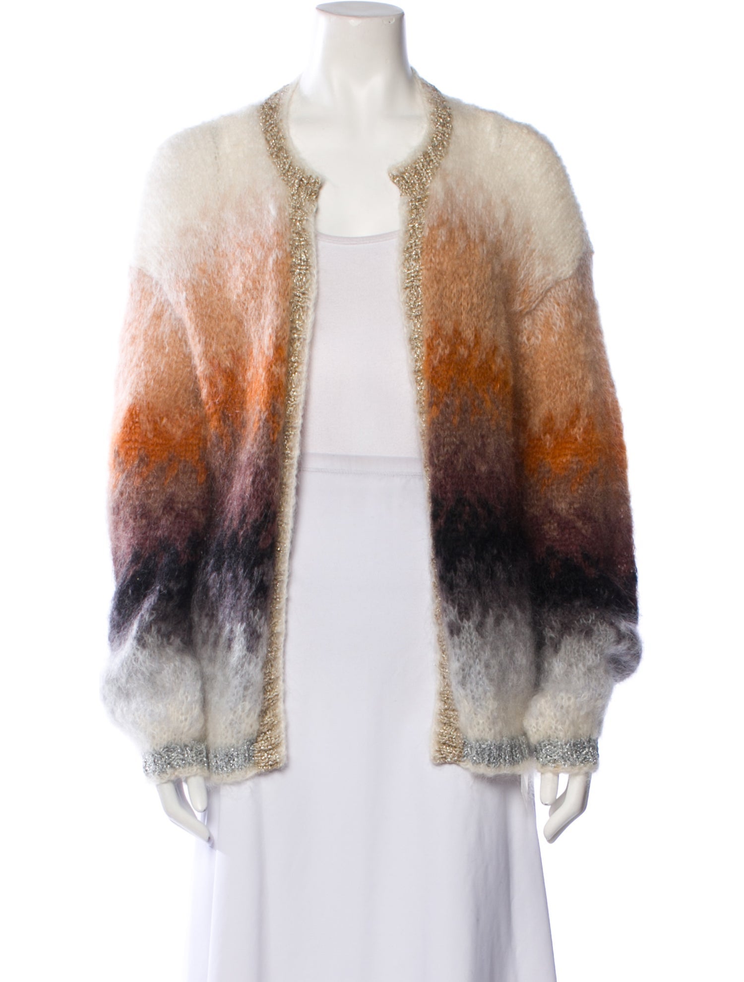 Rose Carmine Mohair Tie-Dye Print Sweater